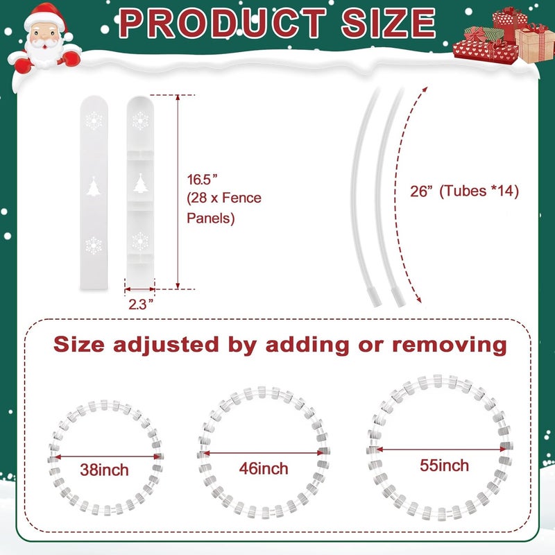 DIIG Christmas Tree Fence, 35-pcs Thicker Hose Clips Gate for Toddlers, White Gate Suitable for Christmas Trees Wedding Parties Indoor Garden Borders Lawns - Image 4